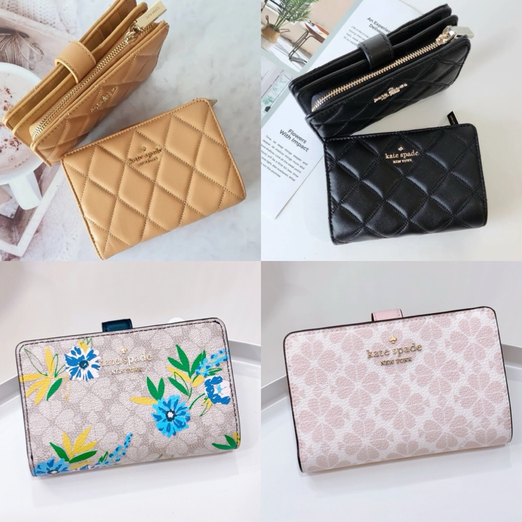 KATE SPADE natalia Medium Compact Bifold Wallet (กปต.2พับกลาง) มีสีให้เลือก