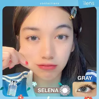 🔥คอนแทคเลนส์✨ลายดอกไม้✨ขนาดบิ๊กอาย✨Selena ( ilens )✨Brown/Gray/Blue