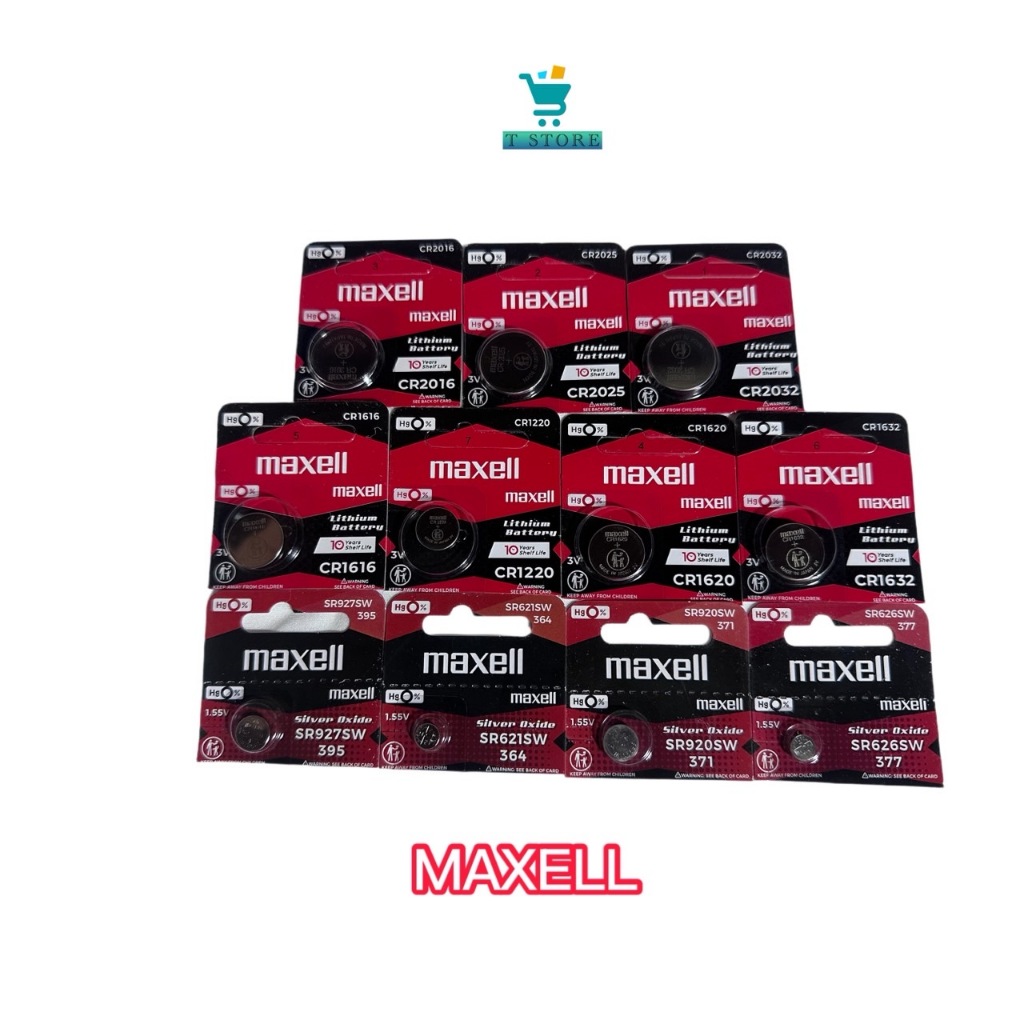 ถ่านกระดุม Maxell Cr2032/CR2025/CR2016/CR1220/CR1616/CR1620/CR1632/lr44/lr41/lr1130/364/371/377/395