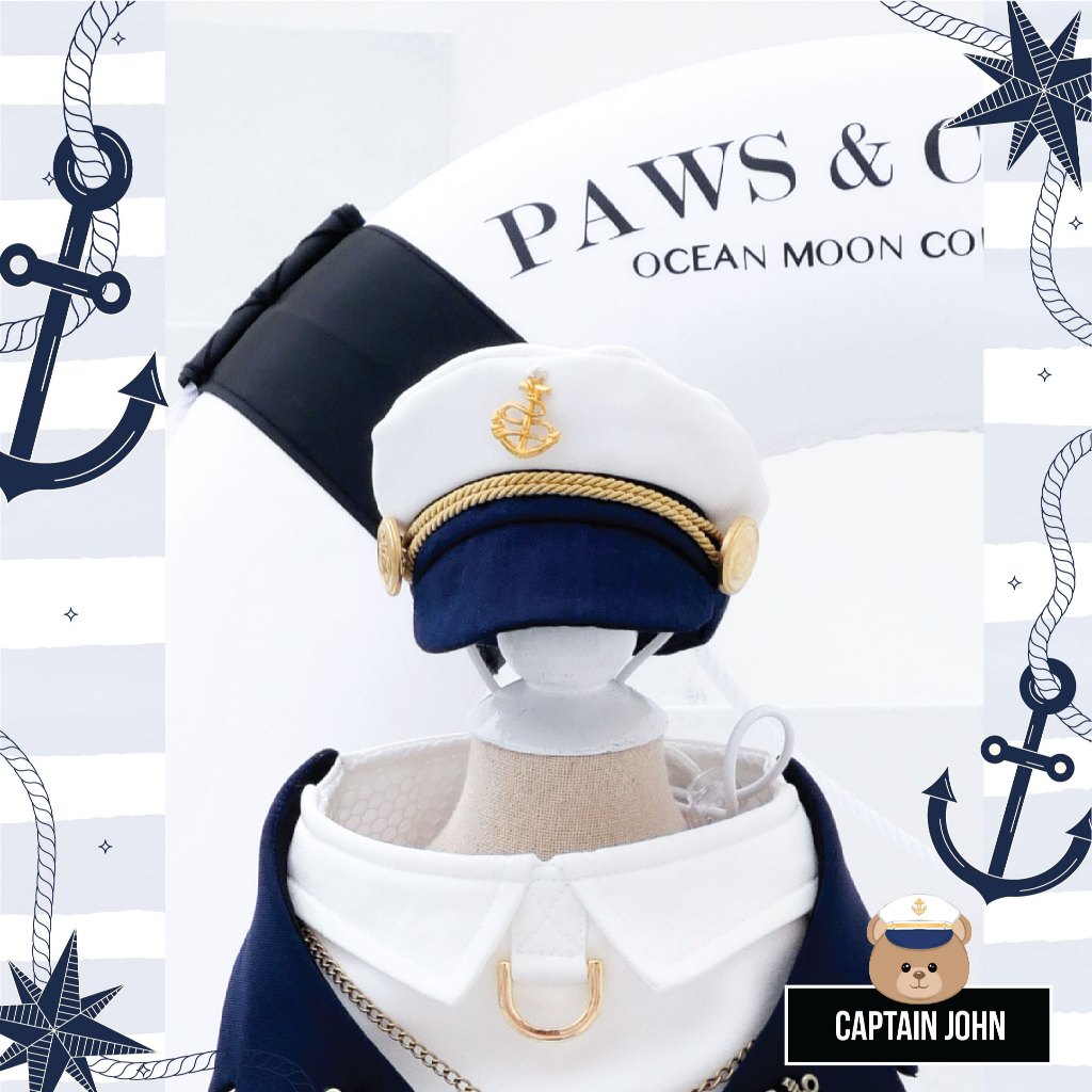 Captain John Cap หมวกกะลาสี หมวกสำหรับสัตว์เลี้ยง by PAWS & CLAWS