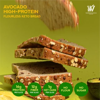 ขนมปัง ไร้แป้ง ไร้น้ำตาล โปรตีนสูง 16 กรัมต่อแผ่น รสอะโวคาโด (HIGH-PROTEIN AVOCADO Superfoods Flourless Bread)