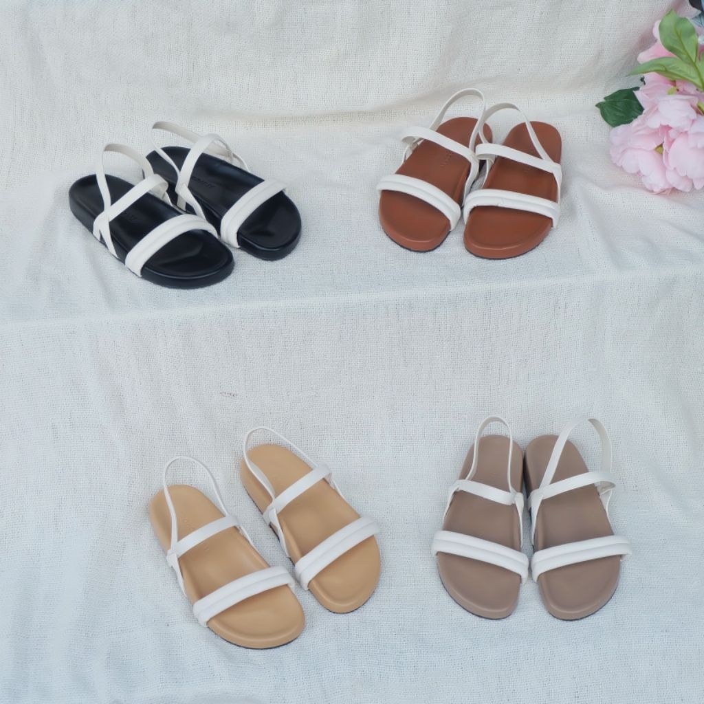 💫OHODOODEE💫 รองเท้าไบเคนรัดส้นเท้า สายคาดหนังสีขาวละมุน (พร้อมส่ง) - รูปที่ 7