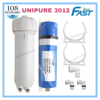 กระบอกเมมเบรน UNIPURE พร้อม เมมเบรน Unipure Fast Pure Treatton 300 GPD รุ่น 3012 และอุปกรณ์ Membrane Housing