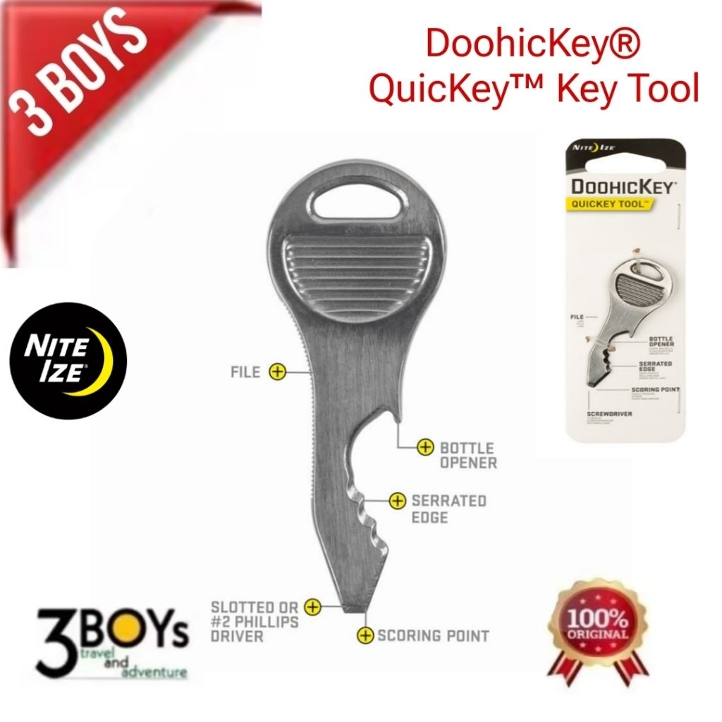 พวงกุญแจ NITEIZE รุ่น  DoohicKey QuicKey Key Tool  5-IN-1 KEY CHAIN MULTI TOOLทำจากสเตนเลสสตีล ทนทาน KCT1010-1088 ของแท้