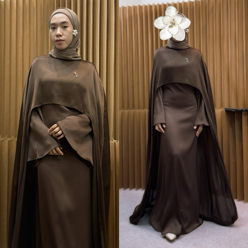 RAYA HAJI 2025 • Abaya dress Daphne • เดรสมาใหม่ เนื้อผ้าซาติน สีพื้น ดีเทลมีเชือกผูกข้างหลัง เป็นงานไซส์