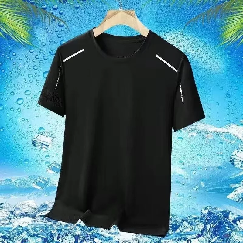 CC-30022 เสื้อแขนสั้นผ้าไหมเย็นแบบบาง ผ้าตาข่าย ระบายอากาศ แห้งไว เหมาะกับหน้าร้อน ใส่สบาย ใช้งานได้หลากหลาย ICE SILK