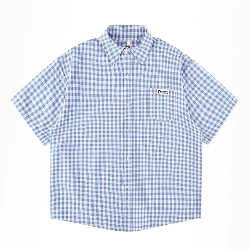 CLIFF เสื้อเชิ้ตแขนสั้น การออกแบบตาราง สี หลวมแมทช์ลุคง่าย แฟชั่นยอดนิยม - รูปที่ 4