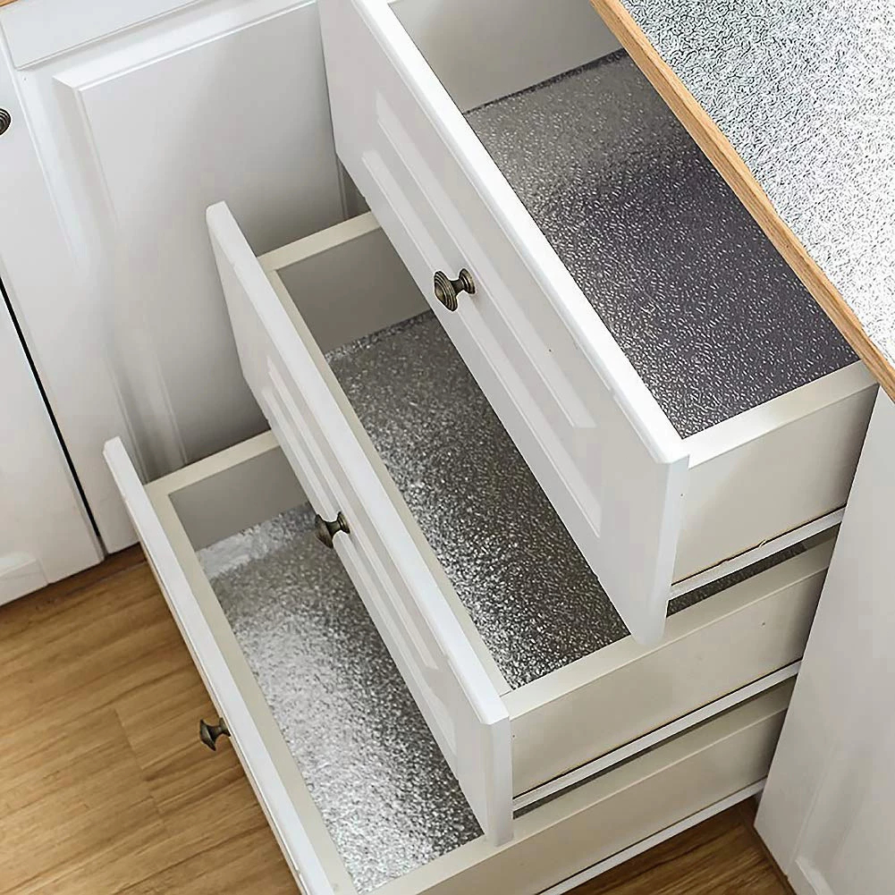 สติ๊กเกอร์กันน้ำมันอลูมิเนียมฟอยล์ 60x300 ซม. มีกาวในตัว ติดผนังห้องครัวง่าย กันคราบน้ำมันกระเด็น - รูปที่ 6