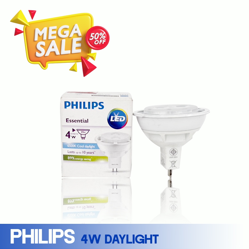 หลอดไฟ PHILIPS MR16 4W รุ่น Essential 2700K,6500K 12V( ลดล้างสต๊อค )