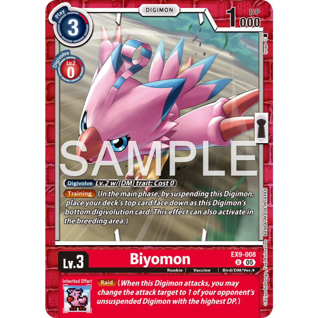 [Digimon] Biyomon EX9-008 Digimon Card การ์ดสะสมดิจิม่อน ร้านDDN