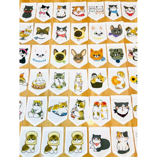 ป้ายภาพน้องแมว ธงผ้ารูปแมว สามารถส่งภาพมาได้นะคะ 🐱🩷 (ร้อยเชือกฟรี พร้อมแขวน🧵)