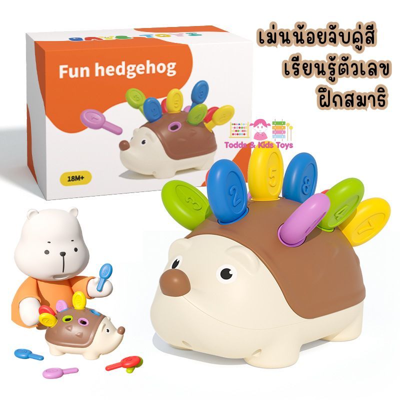 Todds & Kids Toys by JKP Toys เม่นน้อยจับคู่สี เรียนรู้ตัวเลข ฝึกสมาธิ ของเล่นเสริมพัฒนาการ Montessori