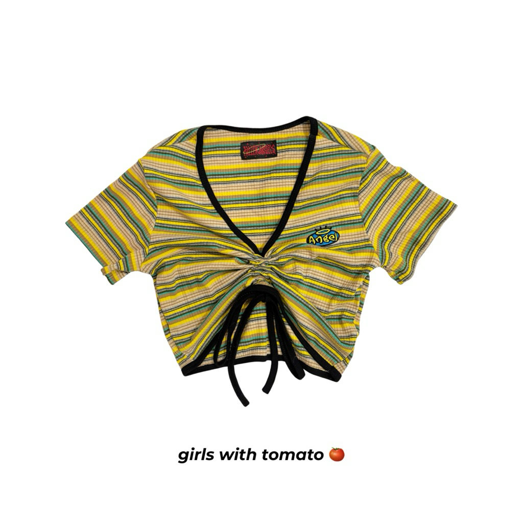 ꒰ used ꒱┆พร้อมส่ง┆ส่งต่อ fallen angels | เสื้อครอป เสื้อครอปไหมพรม