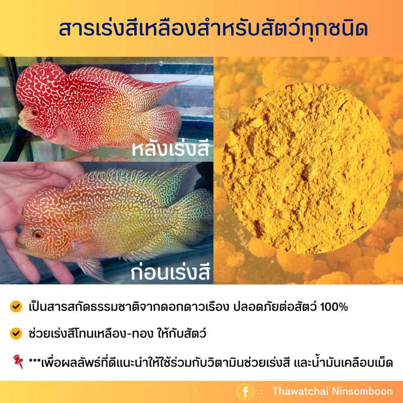 สารสกัดเร่งสีเหลืองทอง สำหรับสัตว์ทุกชนิด