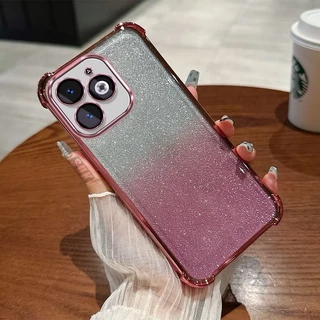 เคส 2in1 สำหรับ Realme Note80 Note60 60X C61 C63 ไล่โทนสีสวย กันกล้อง หรูหรา กากเพชร มุมกันกระแทก ฟรุ้งฟริ้ง EE