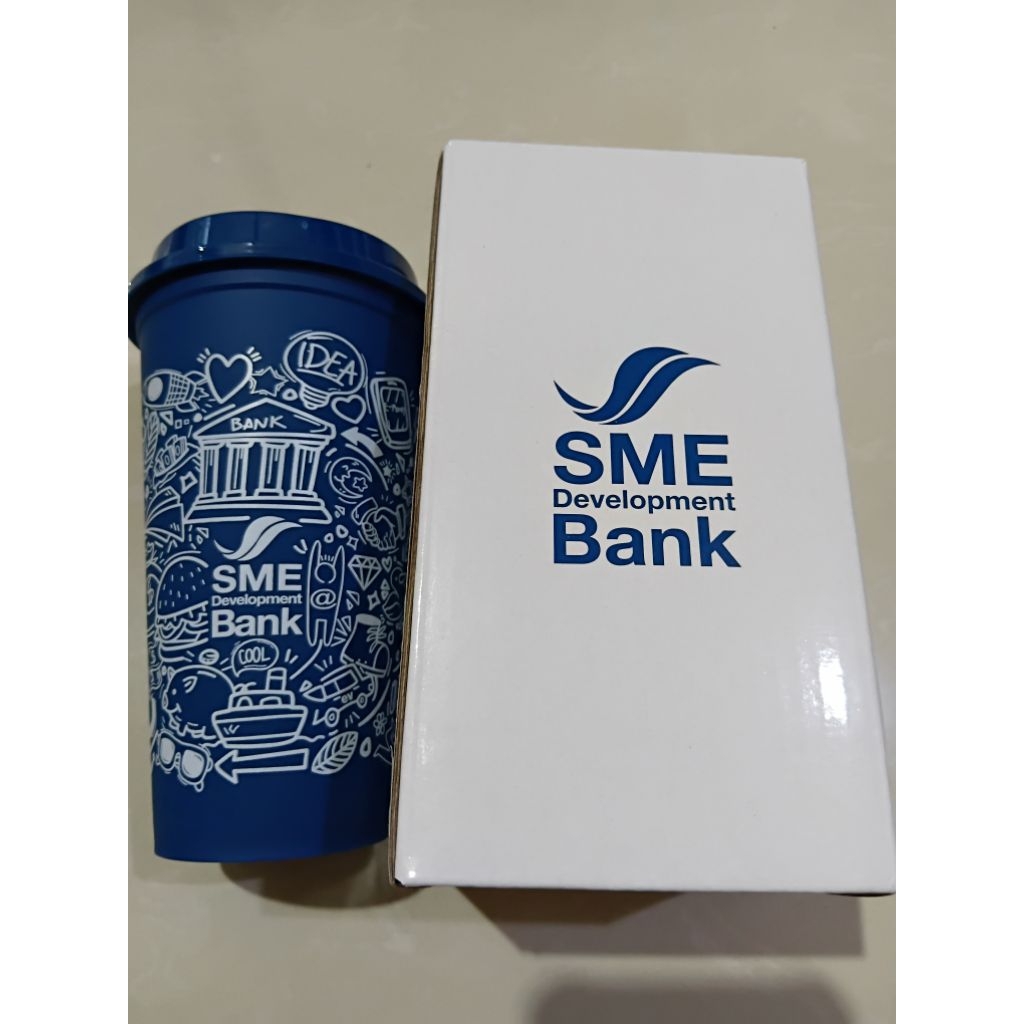 กระบอกน้ำPVCของเเท้SME BANK100%ใหม่มือ1ลายสวยไม่ซ้ำใครเเน่นอนขนาด6นิ้ว