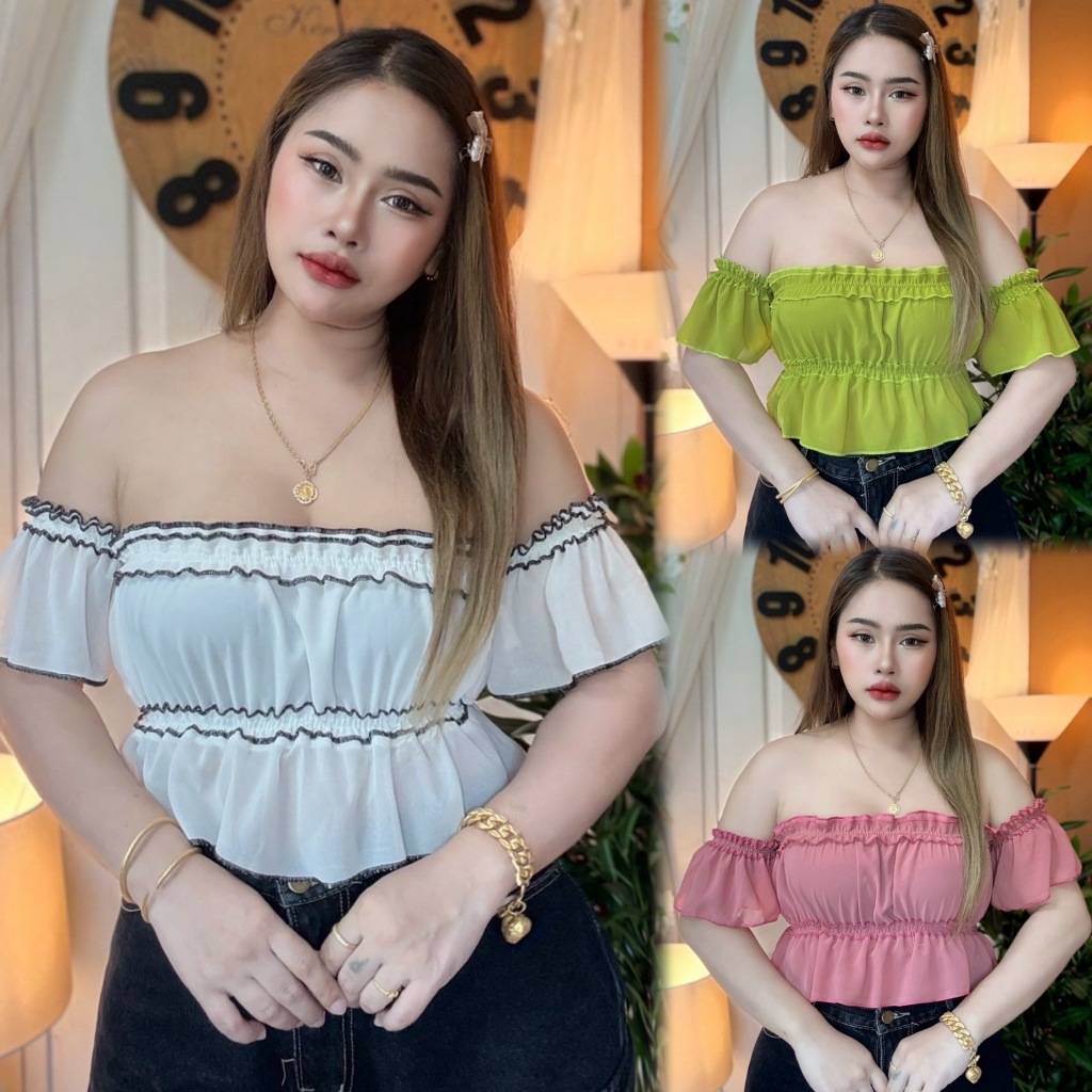 เสื้อสาวอวบร้านต๋อง อก 36-48  เกาะอกมีแขนมีตัวสั้นและตัวยาว เป็นไชร์ของสาวอวบอ้วนโดยเฉพาะ สวยแน่นอน **รุ่น กระแต** ราคา ถูกที่สุด ดีลบีเคเค แกลเลอรีภาพที่ 4