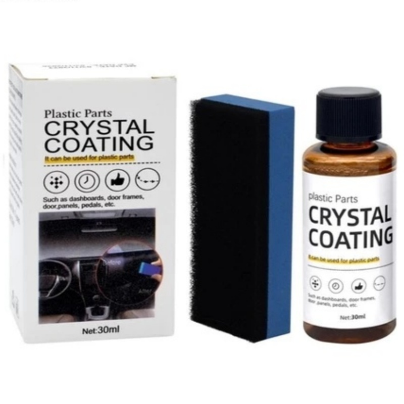 LIUOOP ชิ้นส่วนพลาสติกเคลือบคริสตัลพลาสติกตัดแต่งฟื้นฟูสำหรับตัวแทนบำรุงรักษารถยนต์ฟื้นฟูพลาสติกรถยนต์ 30ml