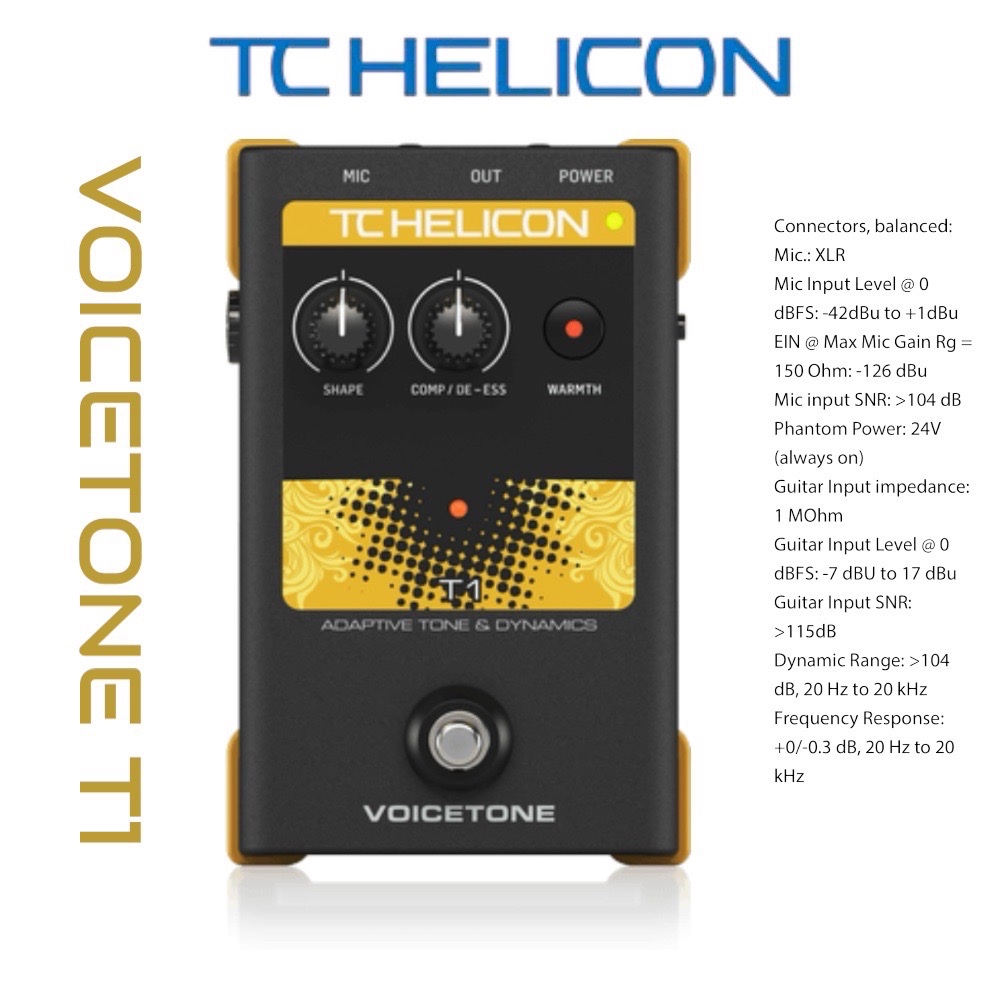 TC Helicon VoiceTone T1 Adaptive Tone and Dynamics