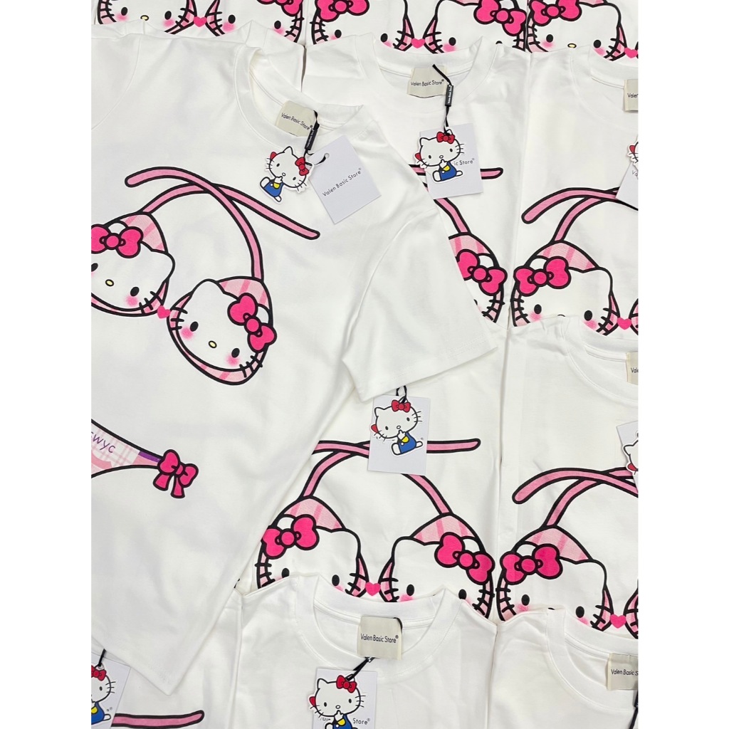 🍊 VL “Hello kitty T-shirt“ เสื้อยืดคอกลมแขนสั้น ลายคิตตี้น่ารักมากกกก เนื้อผ้าดี น่ารักมาก งานสกรีนสีสวย คมชัด - รูปที่ 6