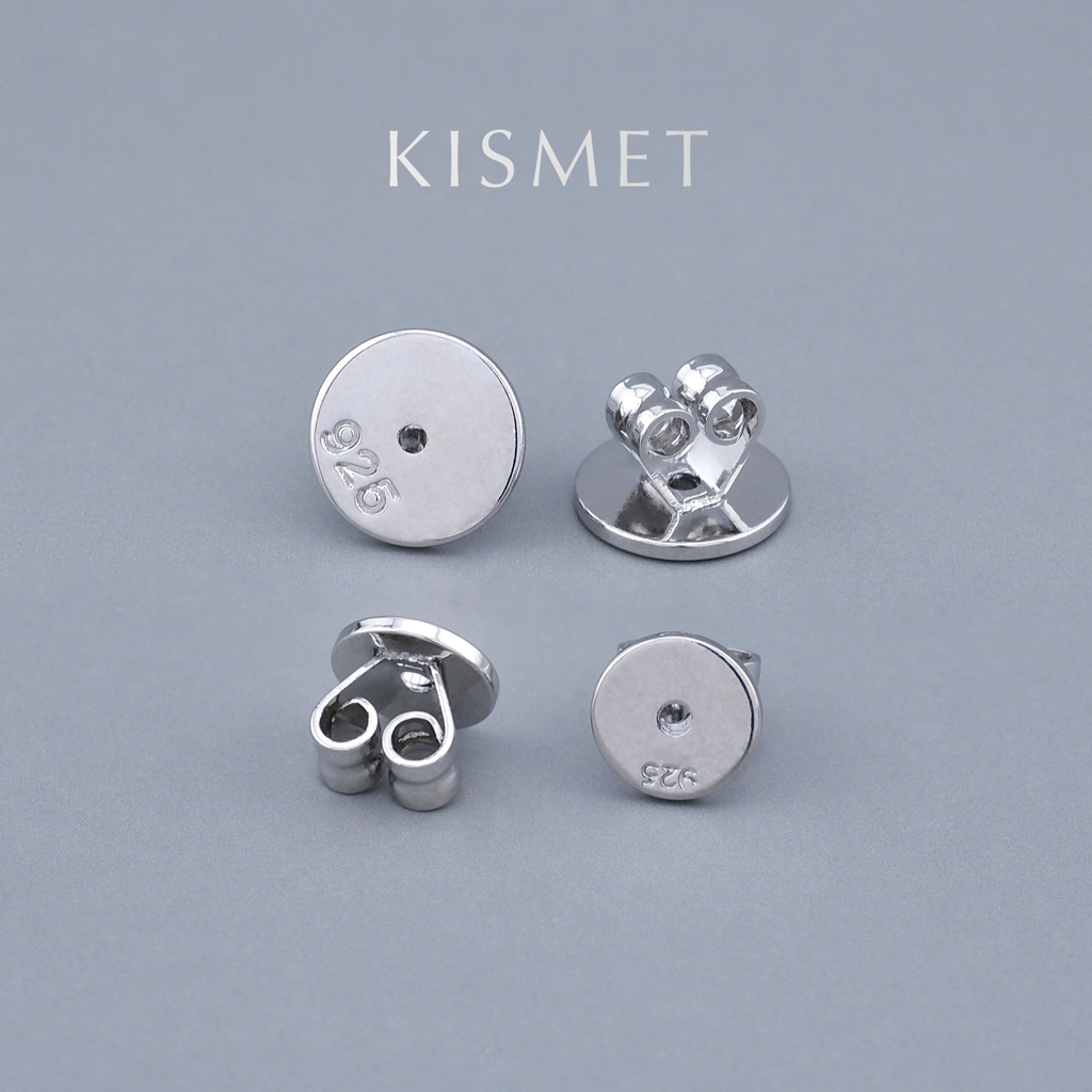 Kismet - Round Pad แป้นต่างหูโลหะ วงกลม ขนาด 6-8 มิล สีเงิน (Silver) วัสดุโลหะ Silver Alloy ชุบทองคำขาวโรเดียม | KM009