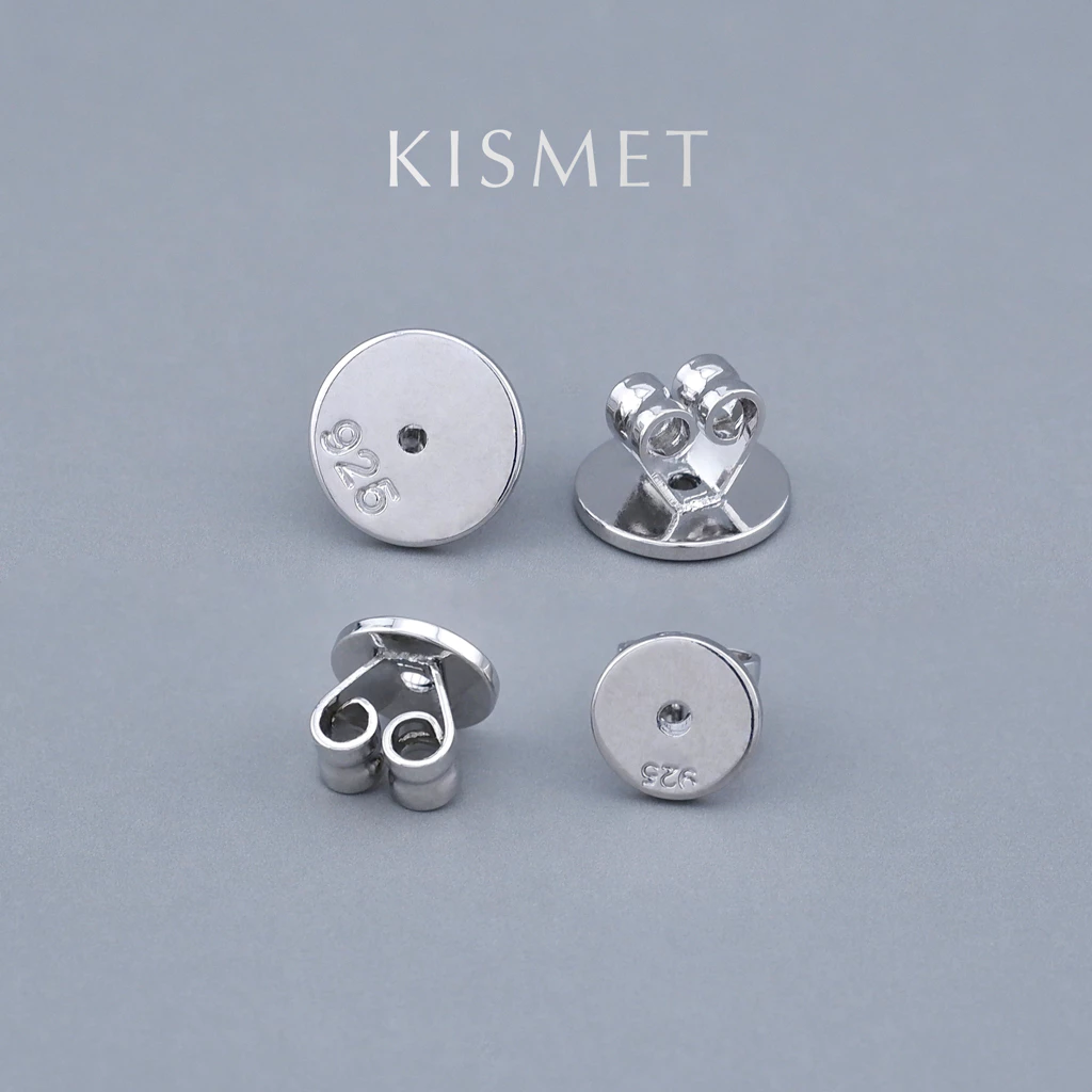 Kismet - Round Pad แป้นต่างหูโลหะ วงกลม ขนาด 6-8 มิล สีเงิน (Silver) วัสดุโลหะ Silver Alloy ชุบทองคำขาวโรเดียม | KM009