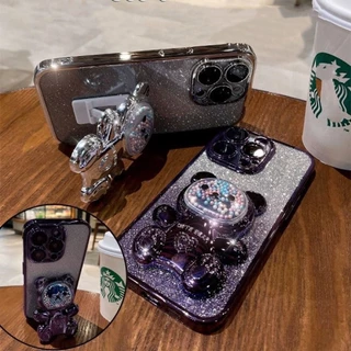 เคสหมี ตั้งได้ สำหรับ Realme Note80 Note60 60X C61 C63 C75 C85 Note70 เคสกันกระแทก หมี LOVE กริตเตอร์ น่ารัก ตั้งได้