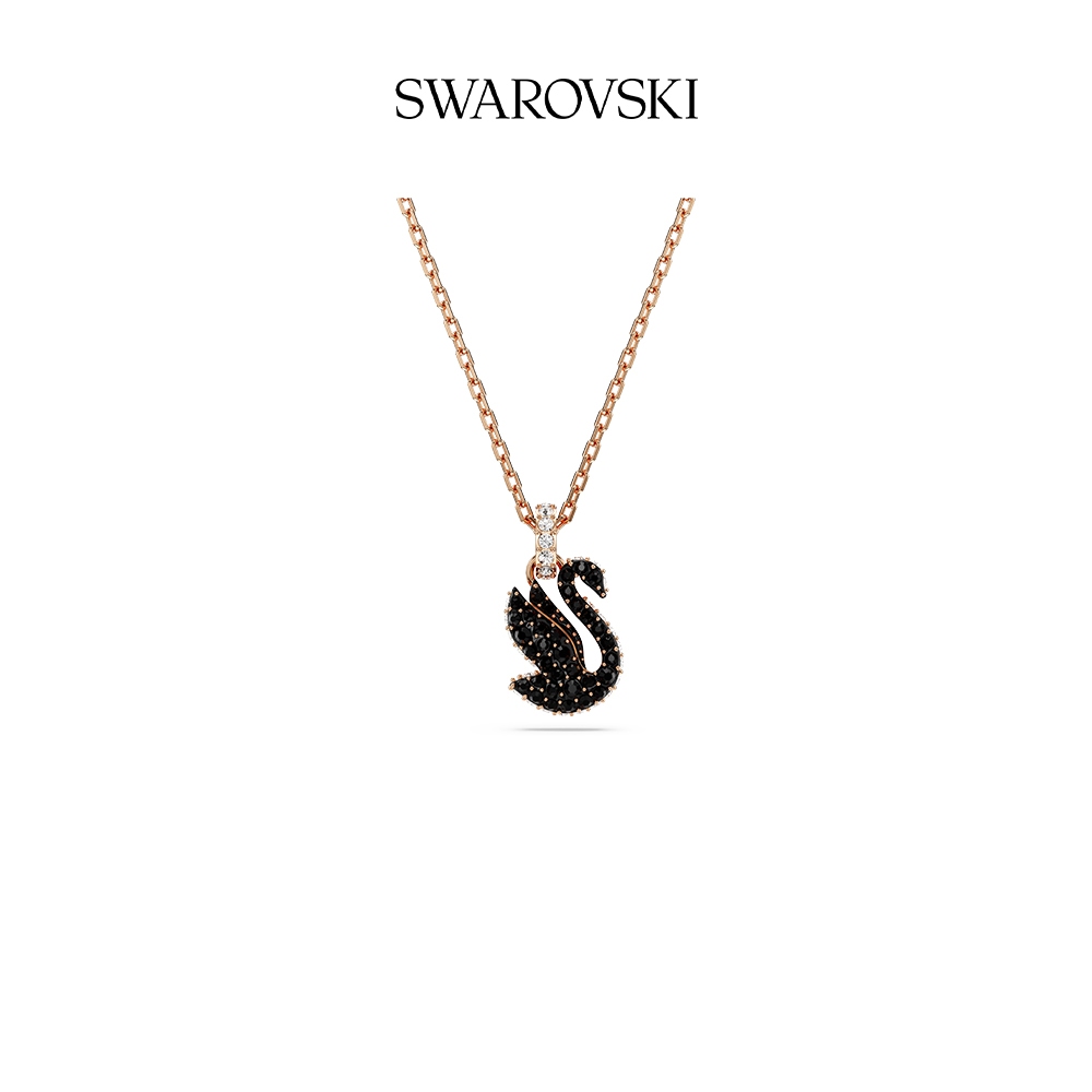 Swarovski Swan Necklace Black Swan Pendant Jewelry Model Imitation Crystal