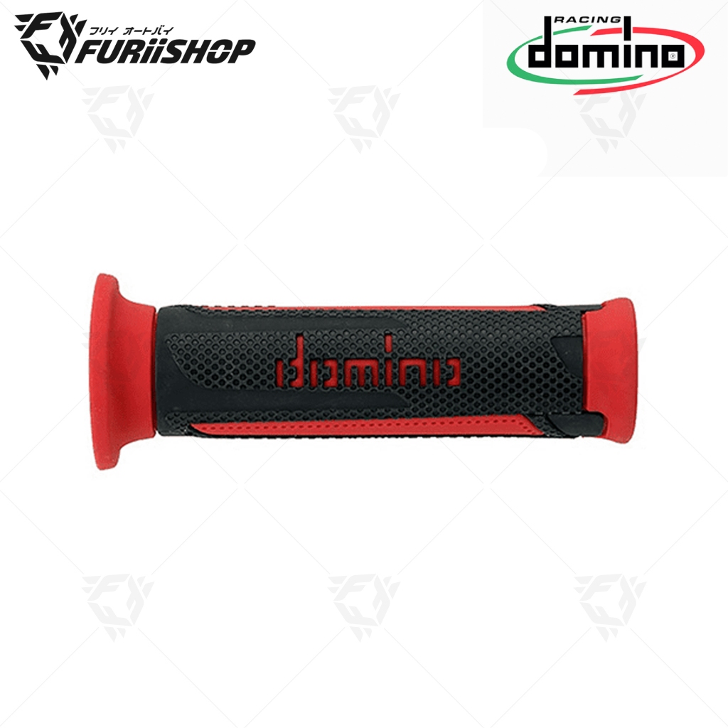 ปลอกแฮนด์ DOMINO A350 ปลายเปิด ดำ-แดง