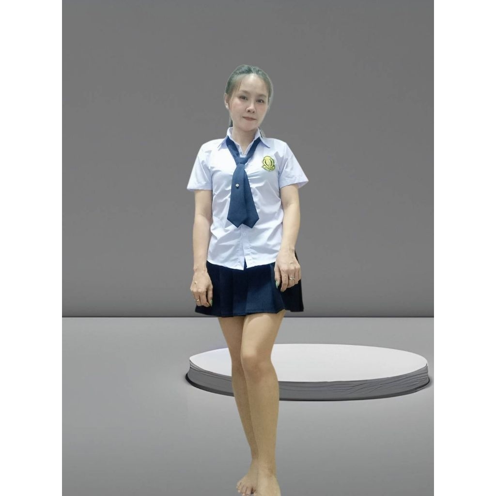 ชุดนักเรียนปาร์ตี้แขนสั้น*กระโปรงตีเกร็ด - รูปที่ 5