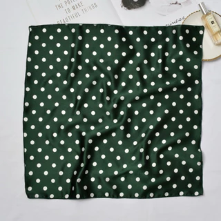 (ขนาด 50*50 Cm.) 𐙚 ˚⚫️⚪️ Polka dot 🔴⚪️(ผ้าโพลิเอสเตอร์)- พร้อมส่ง 🍬🌷 ผ้าเช็ดหน้าลายจุด /ผ้าคลุมหัว/พันคอได้ ลายจุด