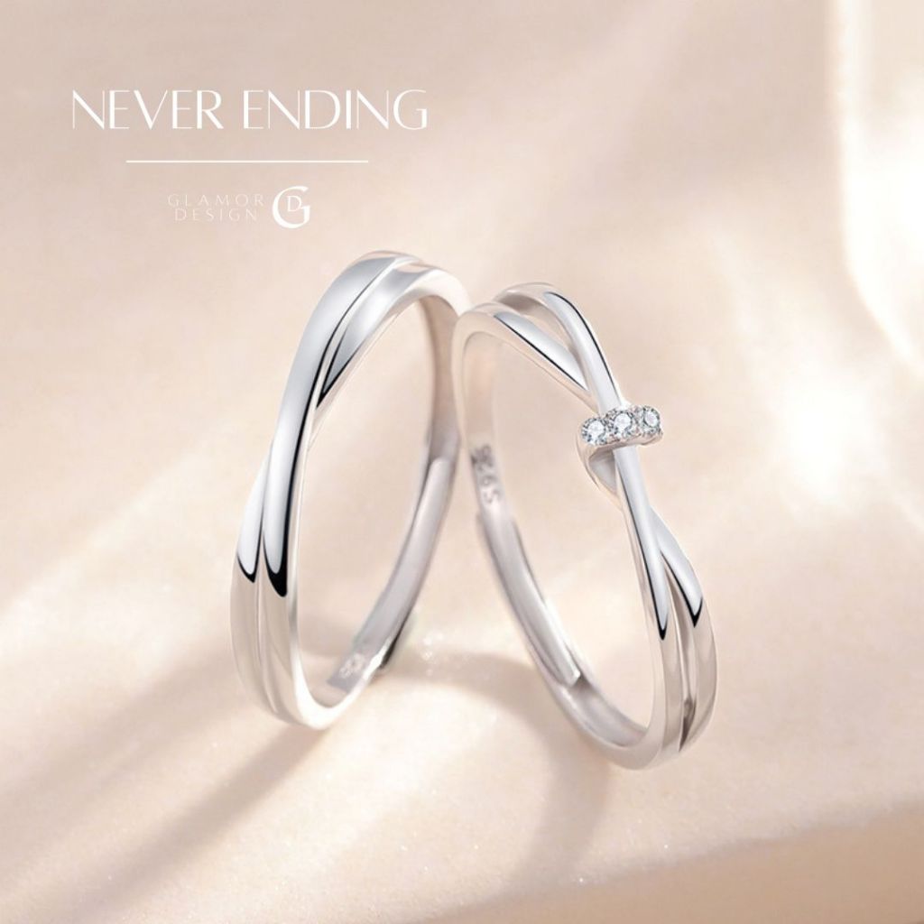 GLAMOR✨Never Ending แหวนคู่รัก เงินแท้925 แหวนเรียบหรู ของขวัญวันครบรอบ แหวนแห่งความรักไม่มีสิ้นสุด