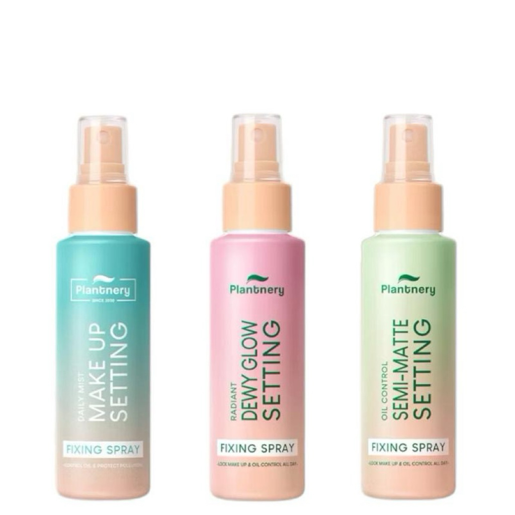 Plantnery Daily Setting Mist Fixing Spray/Glowing/Matte  สเปรย์บำรุงพร้อมล็อคเครื่องสำอาง 60ml.