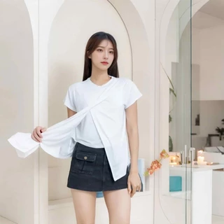 เสื้อให้นมแม่ เสื้อยืดผ้าฝ้ายแขนสั้น ใส่สบายหน้าร้อน