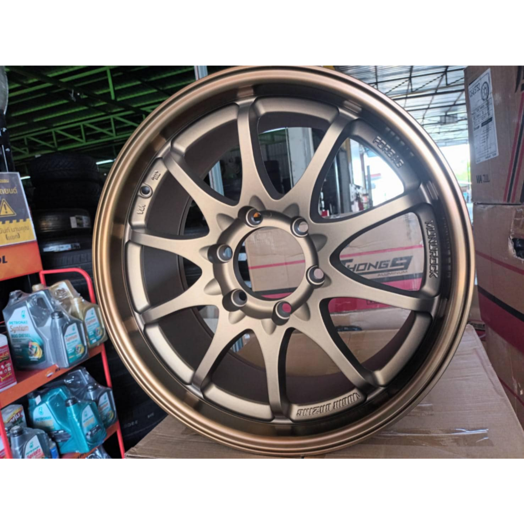 ล้อแม็กขอบ18 โปรส่งฟรี!! CE28 18x8.5 6h139.7 ET+35 (ราคาต่อ1/2วงขายแยกทัก) ยี่ห้อ THONG9 รุ่น C6-8.5TSZ  สีน้ำตาลขอบเงา