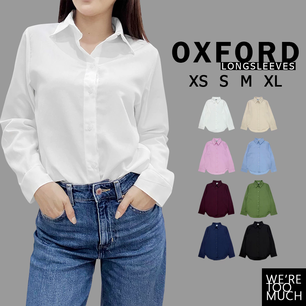 WERETOOMUCH (SH638) เสื้อเชิ้ตคอปก แขนยาว ผ้าอ็อกฟอร์ด Oxford 5 ไซส์ อก 36-44 ทรง Basic