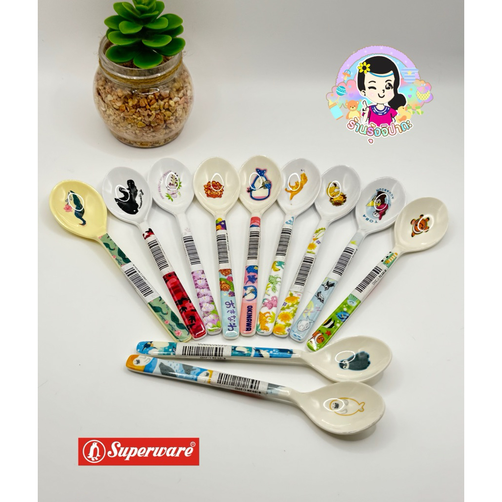 ช้อนเด็กเมลานีน ลายการ์ตูน งานในเครือศรีไทยซุปเปอร์แวร์ #ร้านรุ้งจิปาถะ