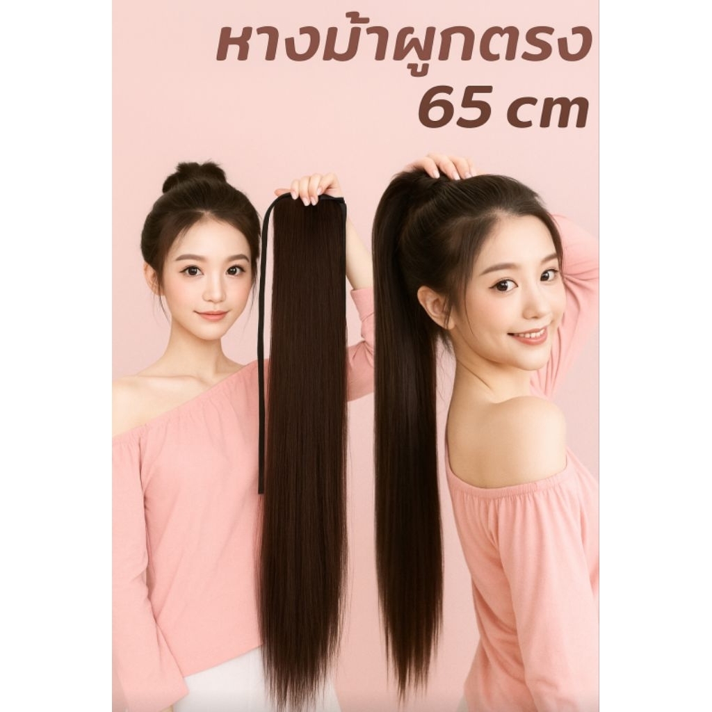 ลดทั้งร้าน💥แฮร์พีชหางม้าผูกตรงพรีเมี่ยม 65 ซม.ไหมนุ่ม สวย ดูเป็นธรรมชาติสุดๆ ไม่หนัก มี 4 สี