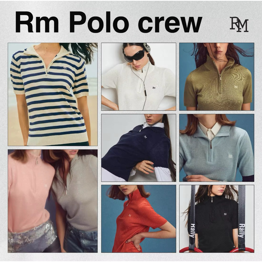 เสื้อโปโล 🌈ใช้โค้ดลดได้20%-30% Rally RM Polo crew ของแท้100% 💓พร้อมส่ง