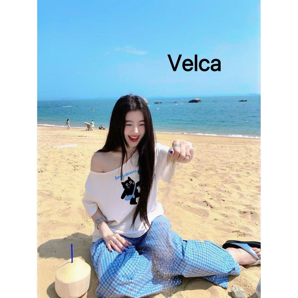 พร้อมส่งจากกทม เสื้อยืดผู้หญิง เสื้อยืดเเขนสั้น เสื้อยืดเปิดไหล่ ผ้านิ่ม เข้ากับทุกสไตส์ Velca