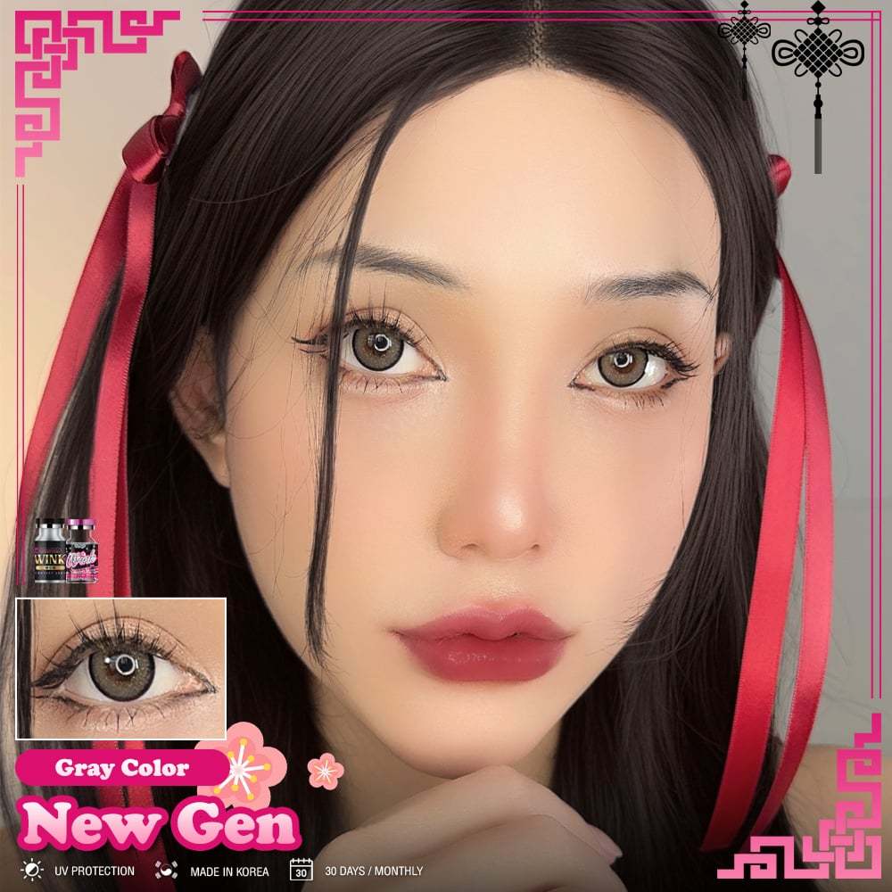 🔥 คอนแทคเลนส์ ✨ขนาดบิ๊กอาย✨New Gen (Wink) สี : Gray