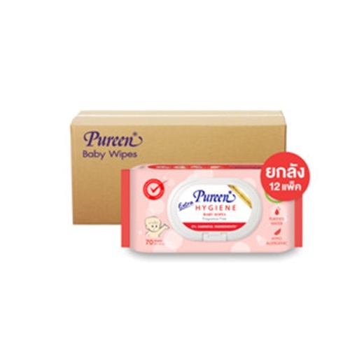 เพียวรีน เบบี้ไวพส์เอ็กซ์ตร้าไฮจีน 70’s (70’s x 4)-Y25 แพ็ค4*3