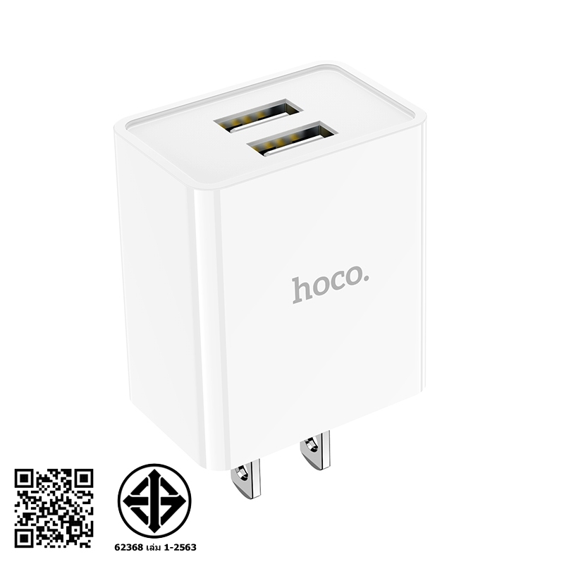 HOCO C89 Charger Set ชุดหัวชาร์จ 2 พอร์ต พร้อมสายชาร์จ USB ชาร์จได้ 2 อุปกรณ์พร้อมกัน มีระบบตัดไฟเกิน
