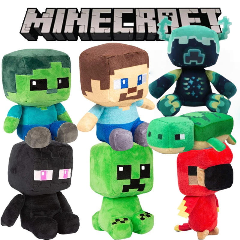 Mc Plush Steve Creeper Enderman Zombie Alex ตุ๊กตาตุ๊กตาของเล่น 2025 Minecraft ภาพยนตร์ของสะสมของเล่นเด็กของขวัญ