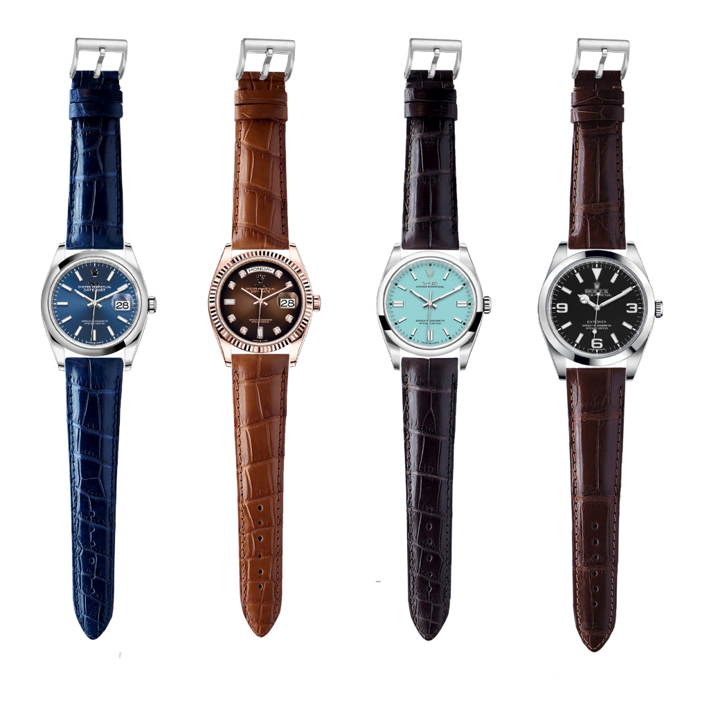 สายหนังจระเข้ R0LEX 0YSTER และแบรนด์อื่นๆ (หนังจระเข้แท้ส่วนท้องเกรดพรีเมี่ยม)