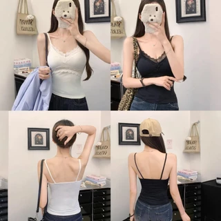 B-310 PARKLE HALTER TOP เสื้อสายเดี่ยวทรงโฮลเตอร์ ดีไซน์น่ารัก ฟองน้ำในตัว