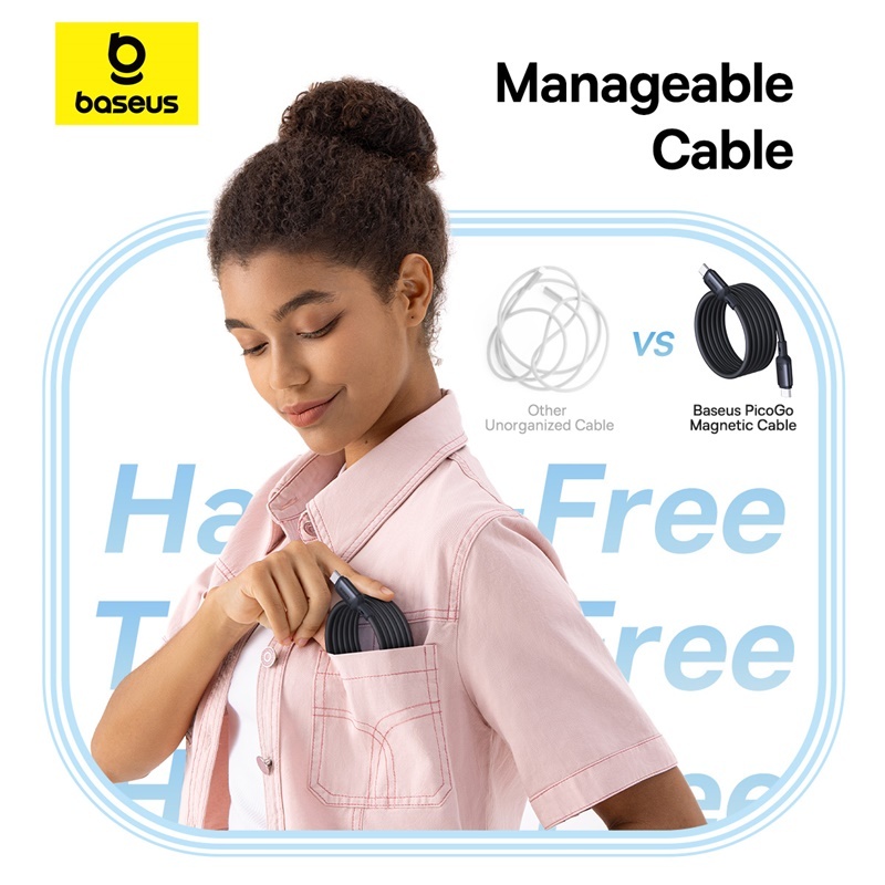 Baseus  สายชาร์จเร็ว รุ่น  PicoGo Magnetic Liquid Silicone Fast Charging Cable USB-C to USB-C 240W 1m - รูปที่ 3