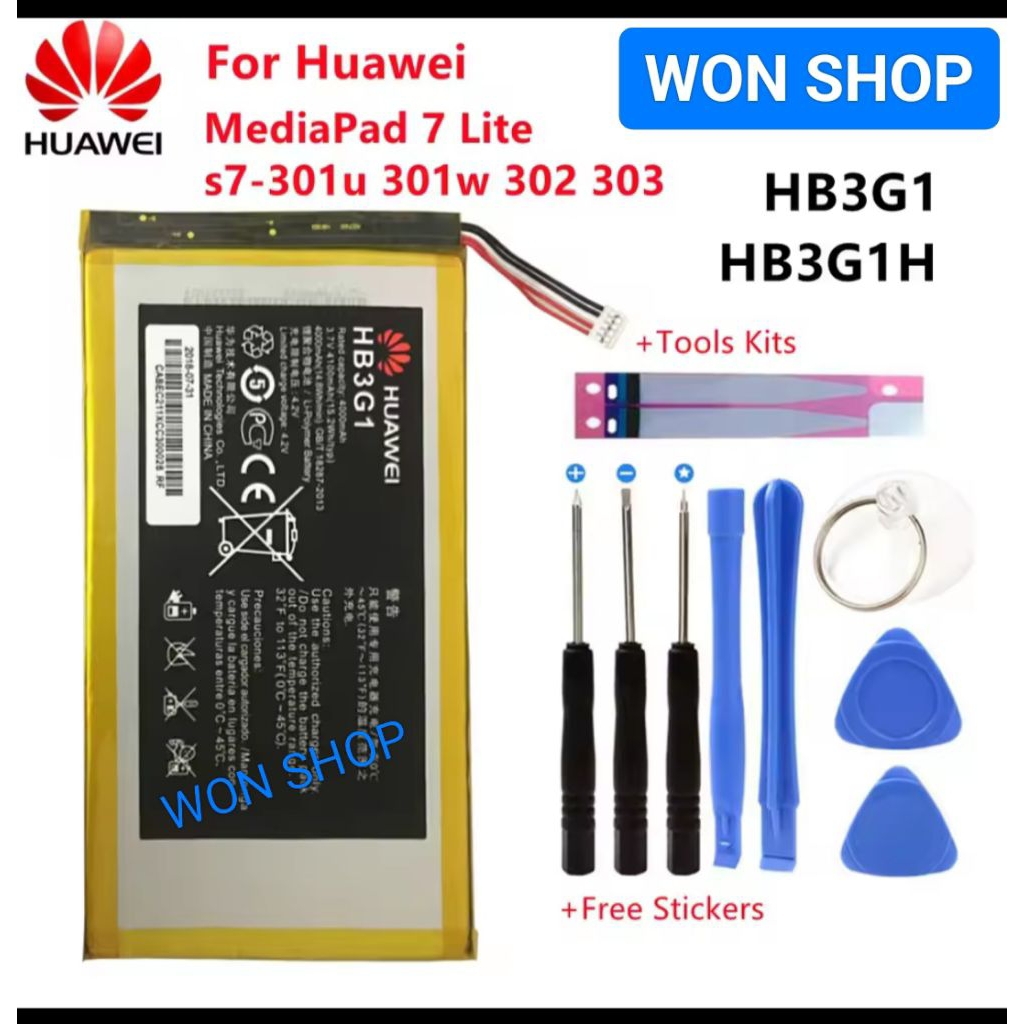 แบตเตอรี่ HB3G1/HB3G1H สําหรับ Huawei MediaPad 7 Lite s7-301u T1,T2,T3 7.0 ความจุแบตเตอรี่ 4000mAh ส