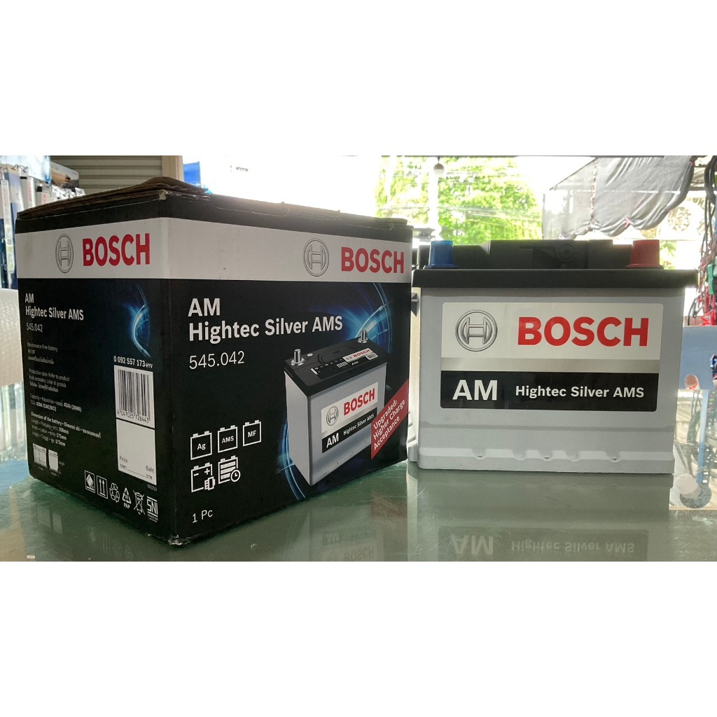 BOSCH DIN45L LBN1 (545.042) Hightec Silver AMS#รับประกัน15เดือน#แบตเตอรี่แห้ง#45แอมป์ #แบตเตอรี่รถยน
