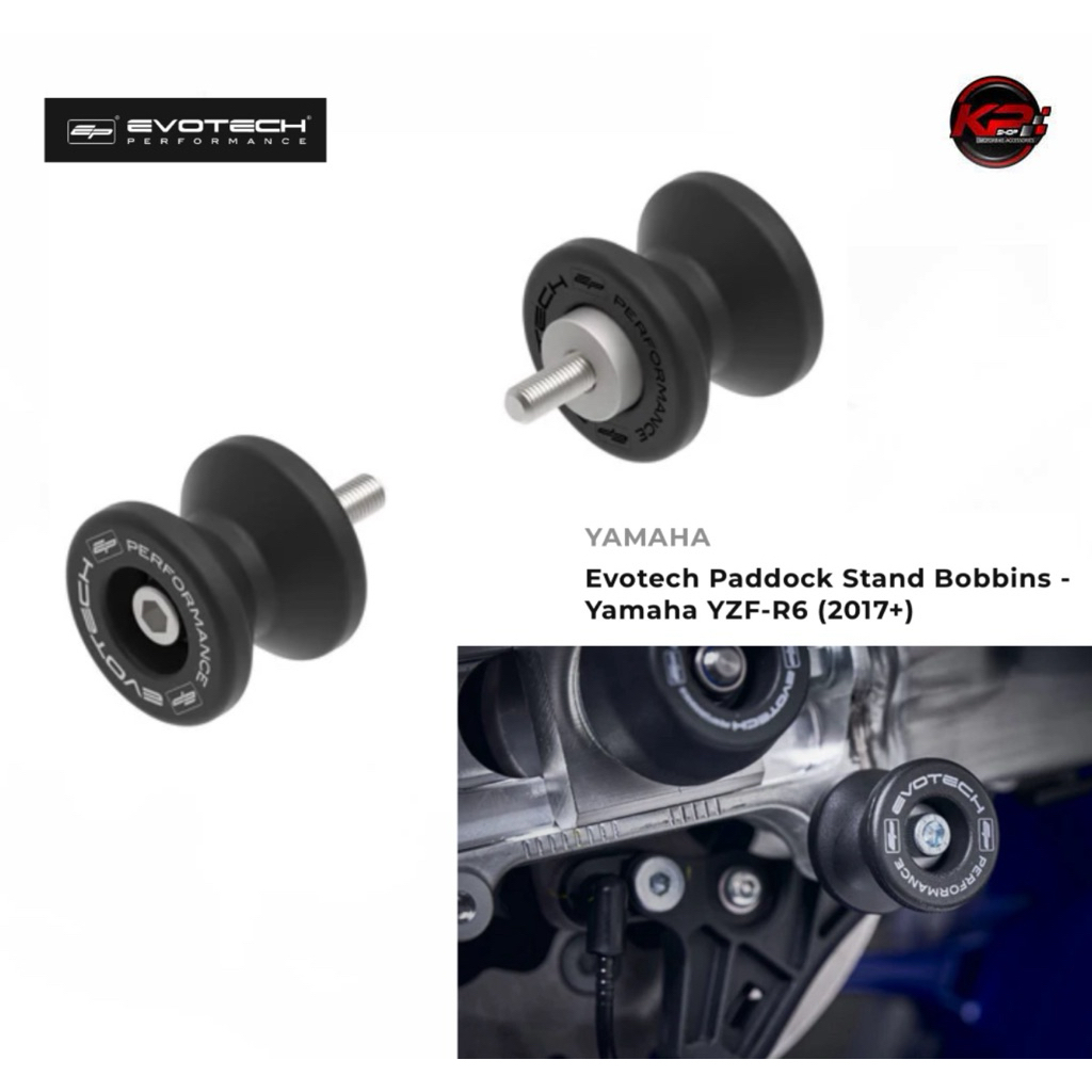 [แท้] สปูน Evotech Performance Paddock Stand Bobbins สำหรับ Yamaha YZF-R6 (2017+) ของแต่งรถ